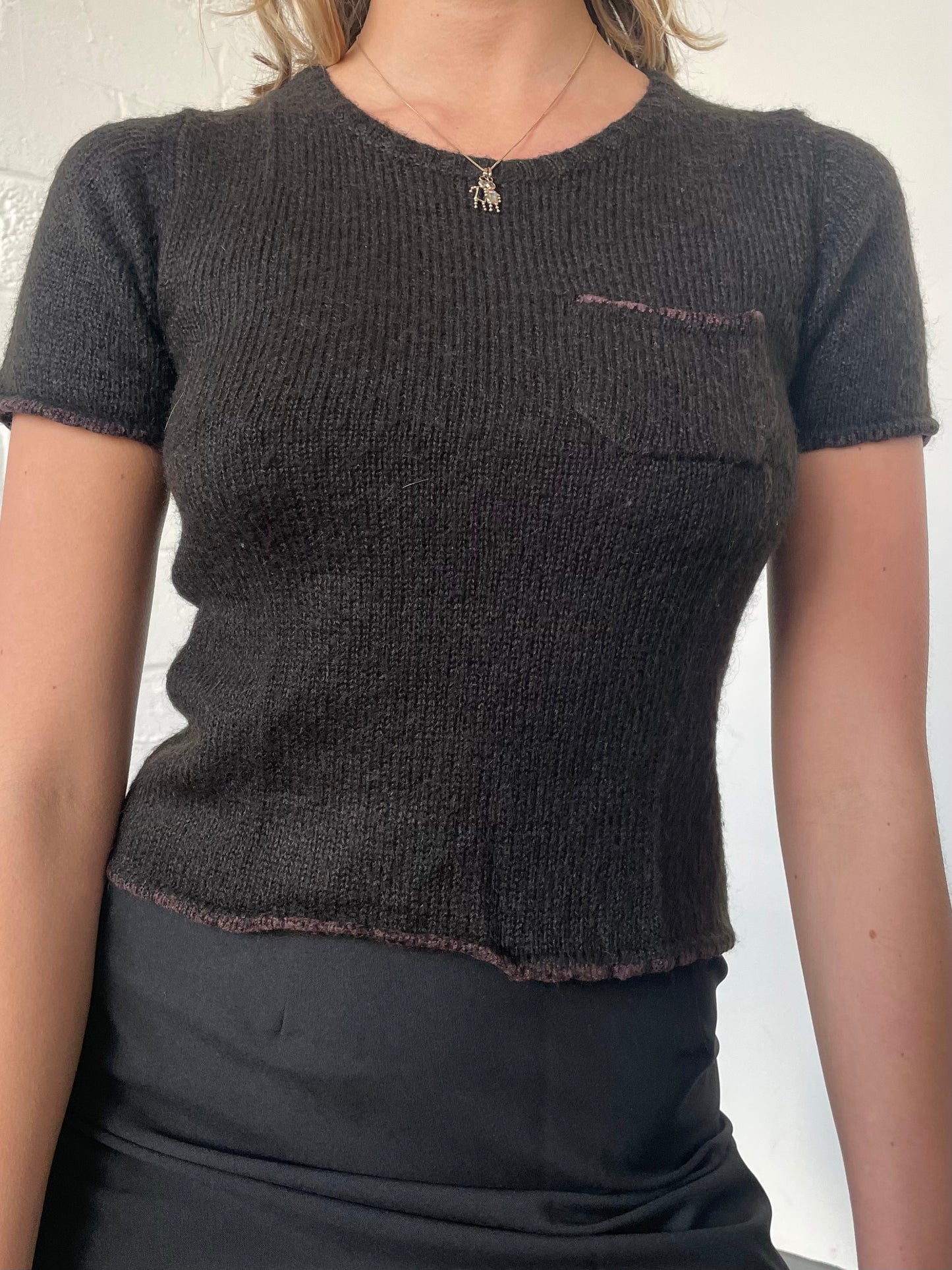 Brown Knitted Tee