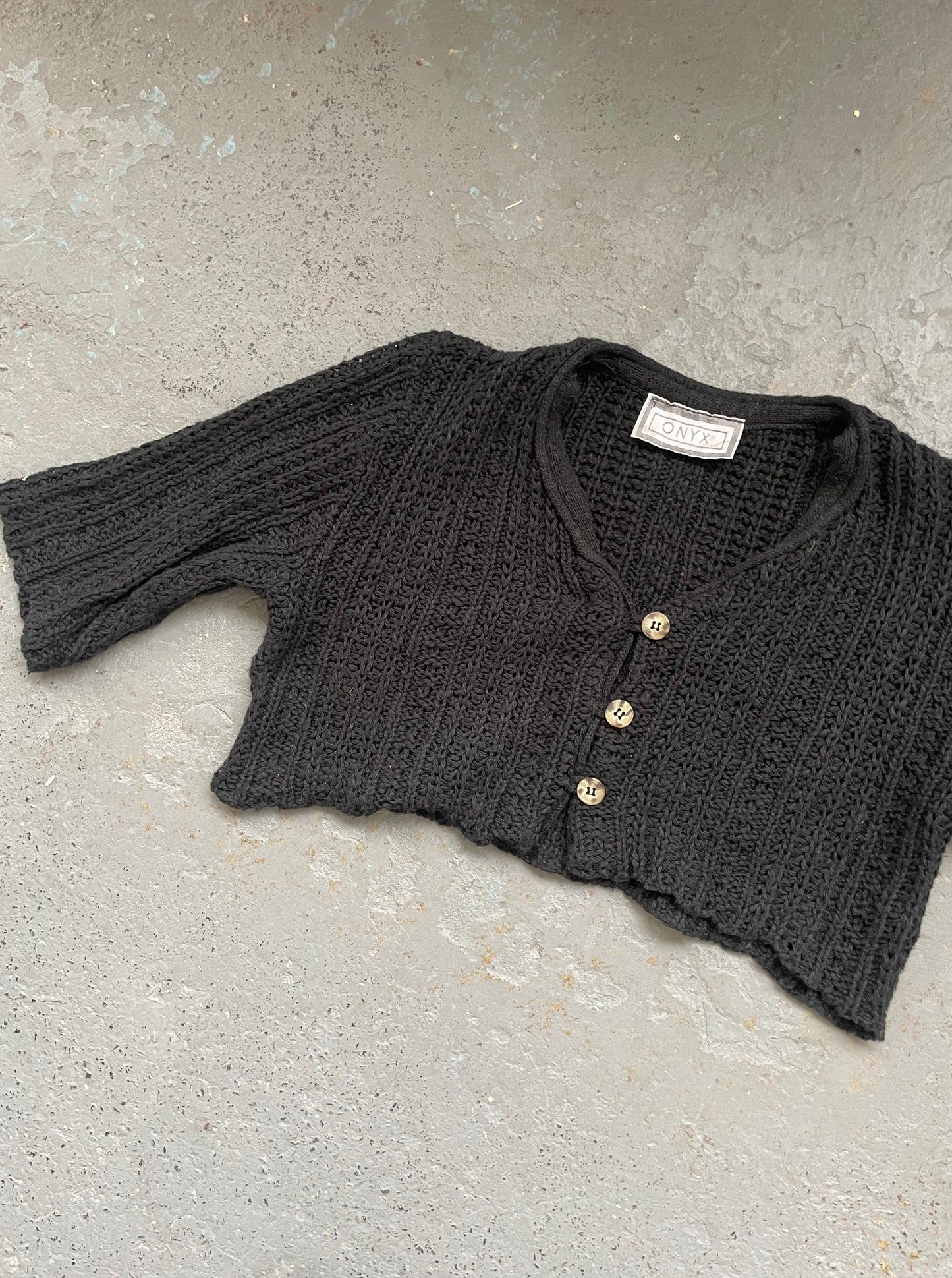 Black Cropped Mico Cardigan