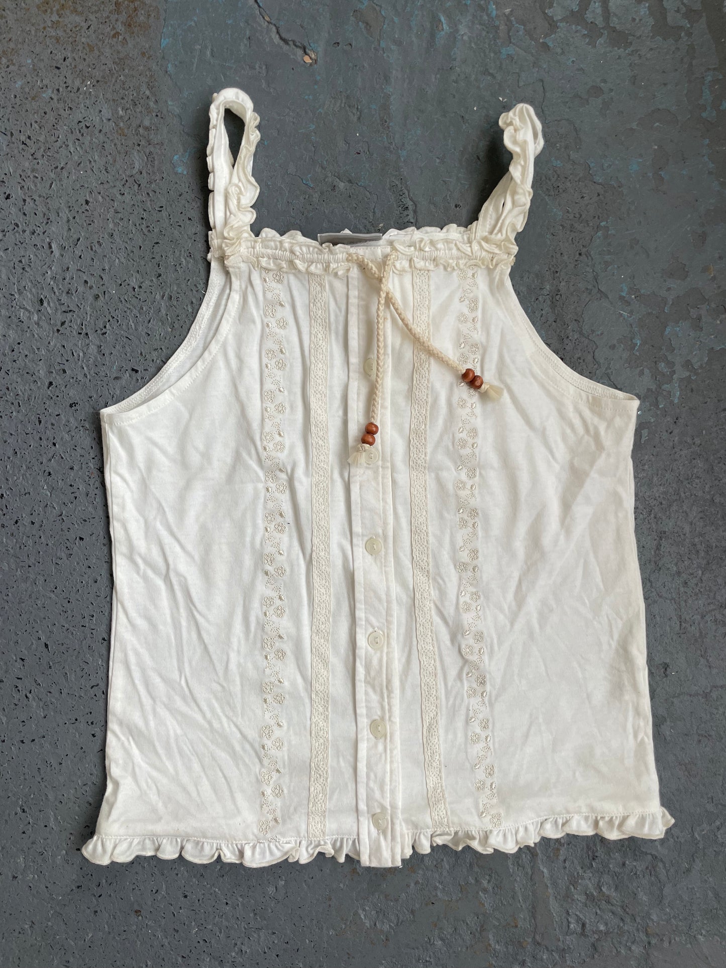 Cream Embroidered Vest