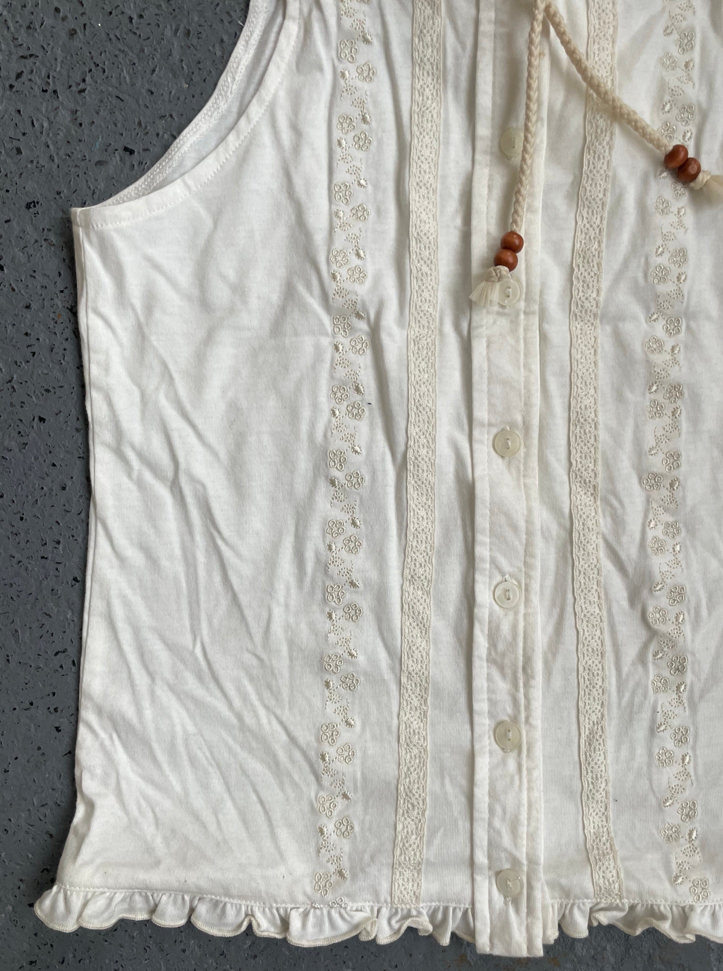 Cream Embroidered Vest