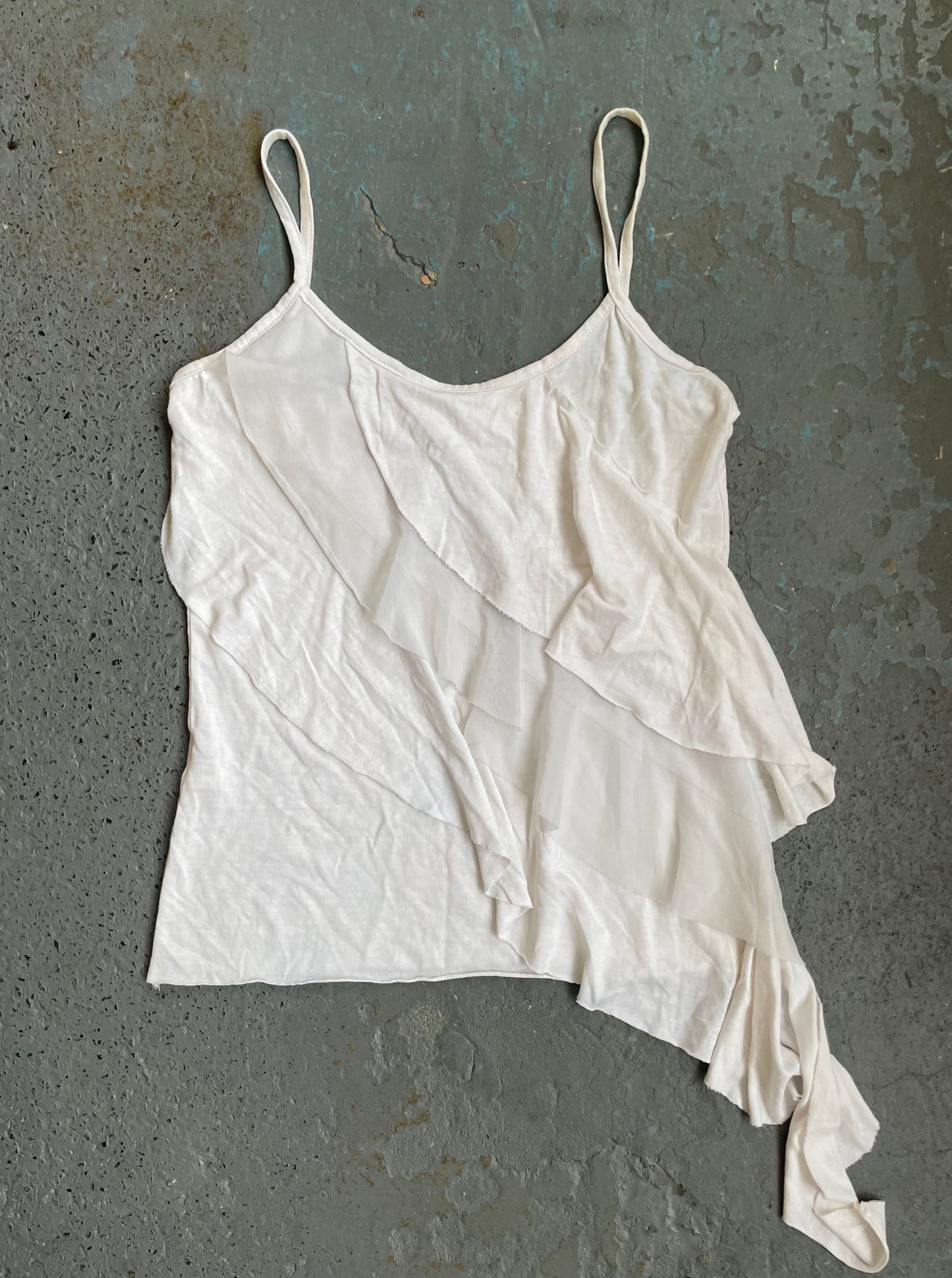 White Asymmetric Vest