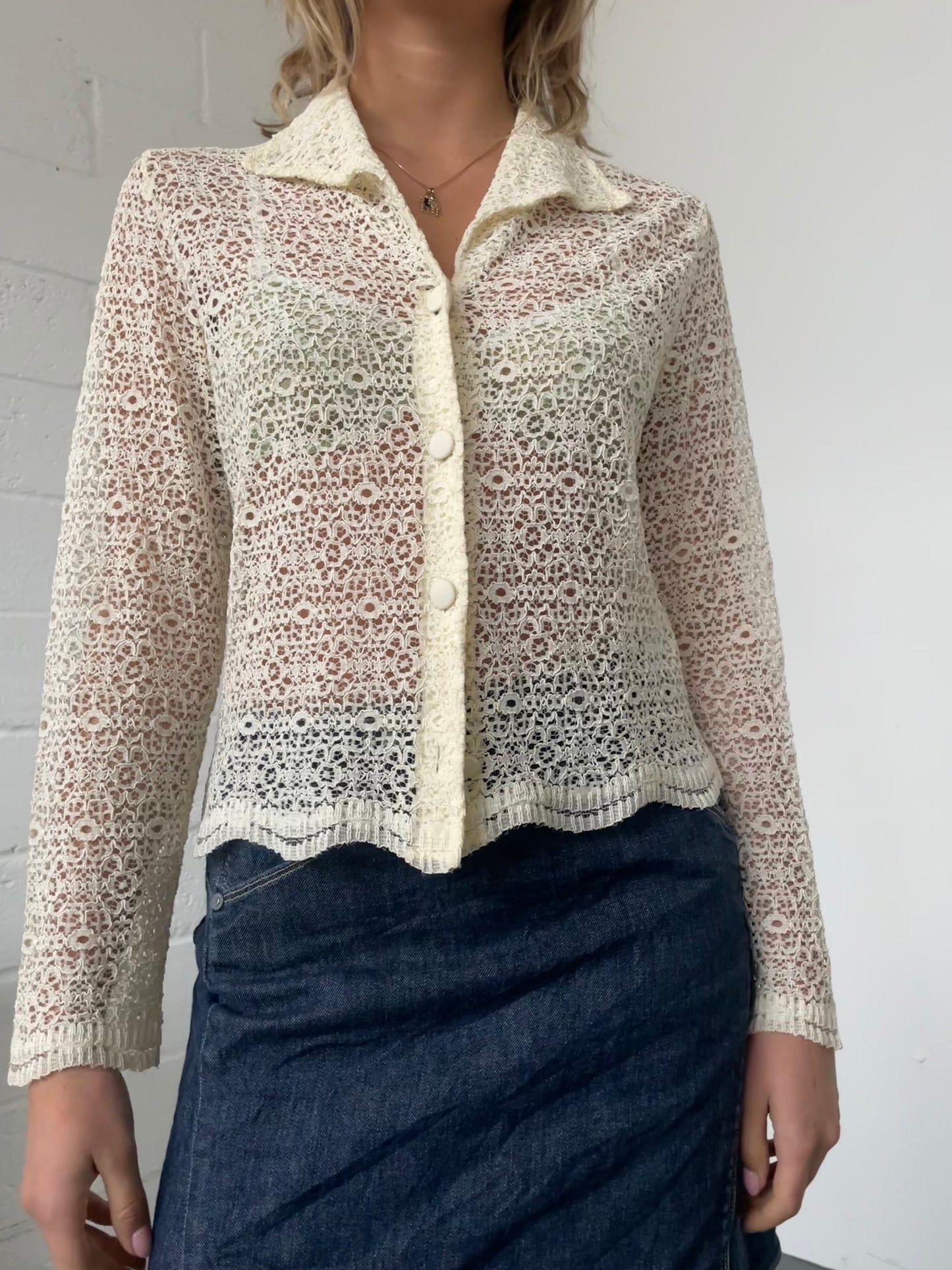 Cream Lace Shirt