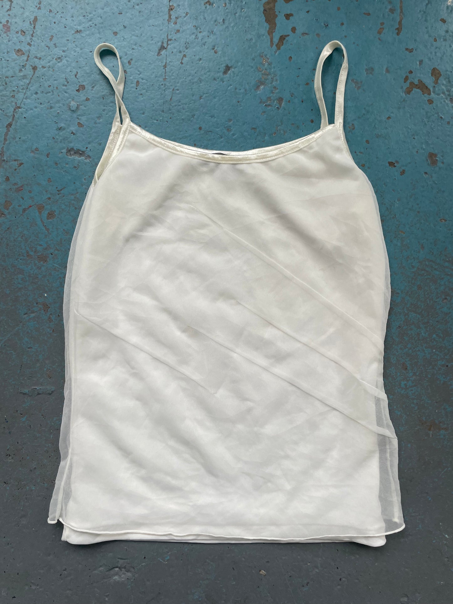 White Mesh Overly Cami - S/M