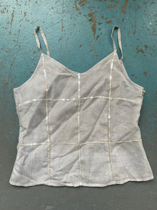 Grey Sequin Cami - UK 12