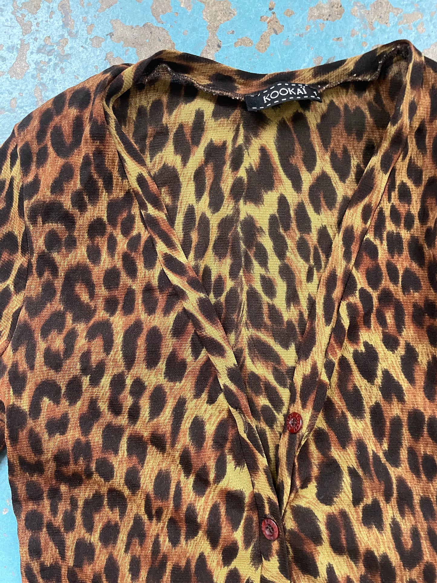 Kookai Cheetah Print Cardigan - Small