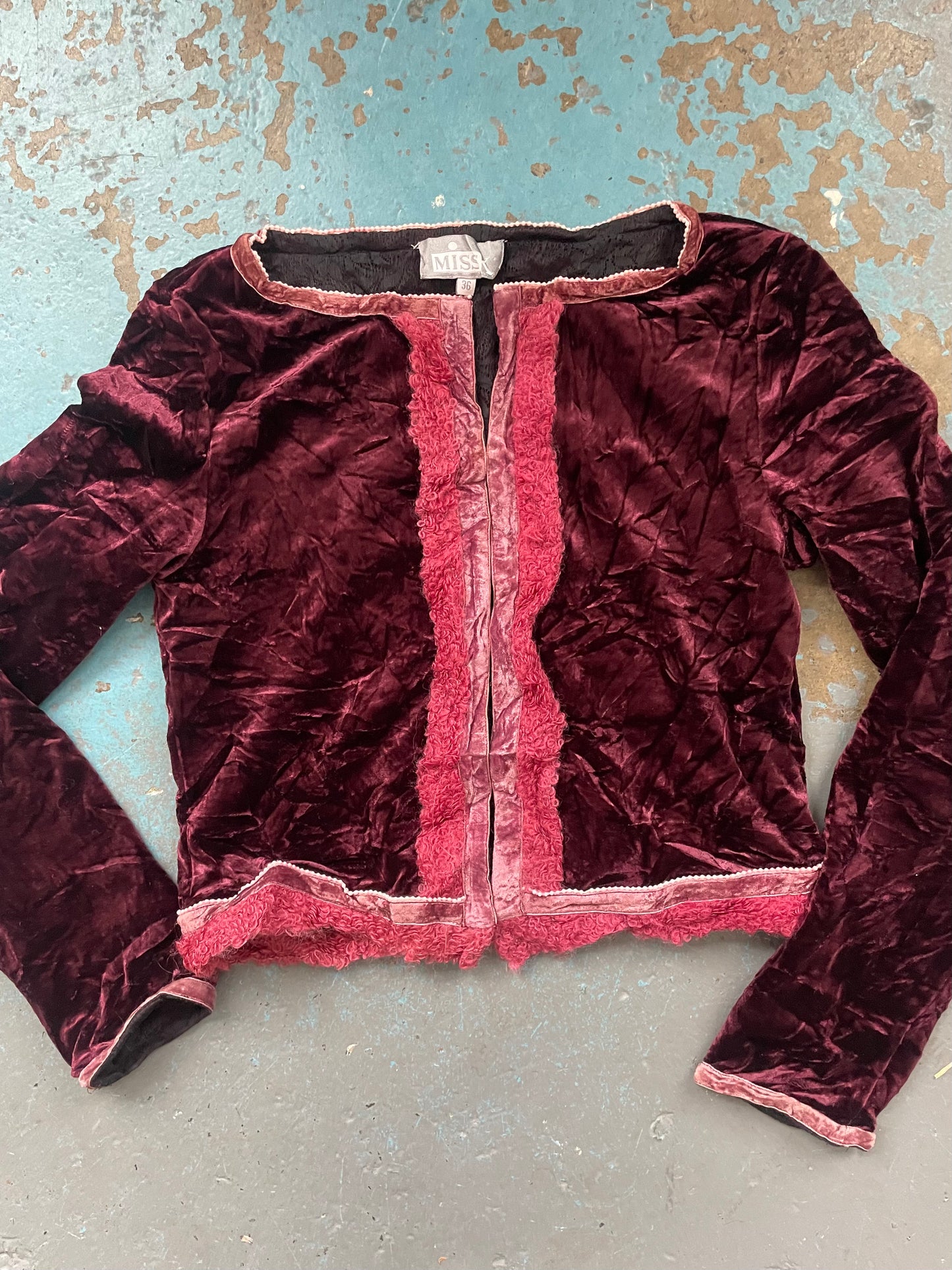 Velvet Cropped Cardigan - Small