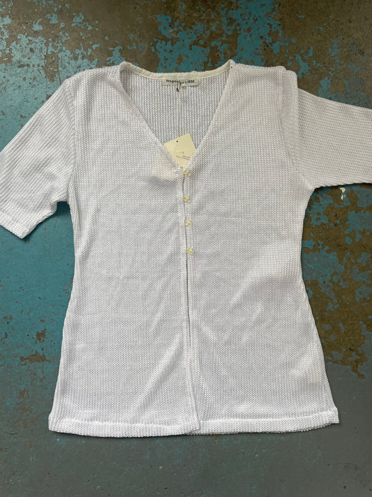 White Short Sleeve Knit - S/M