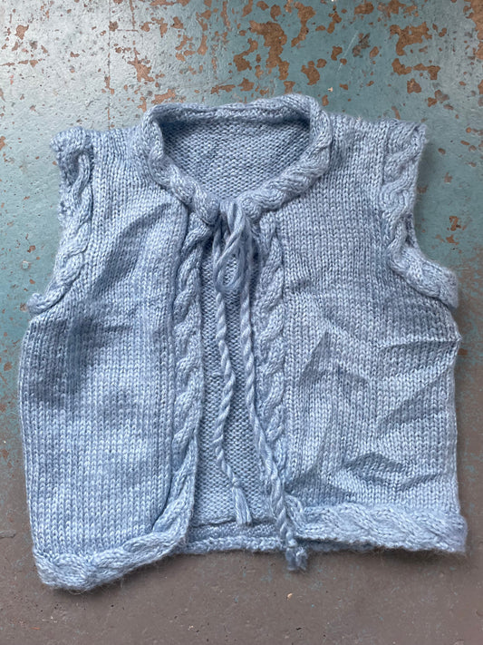 Blue Hand Knit Cardigan - Small