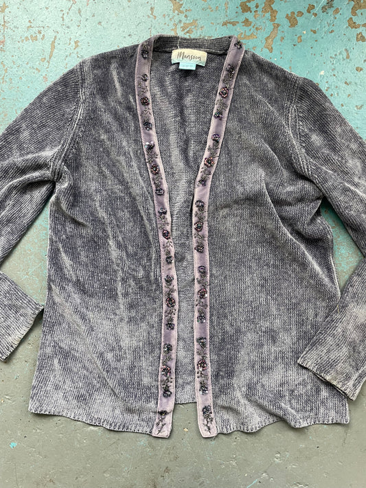 Purple Chenile Cardigan - M