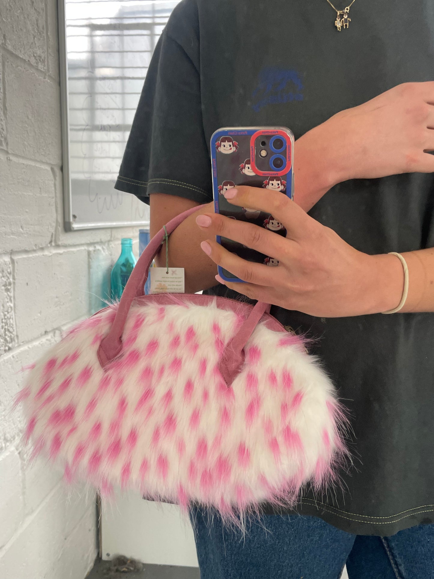 Pink Small Faux Fur Bag