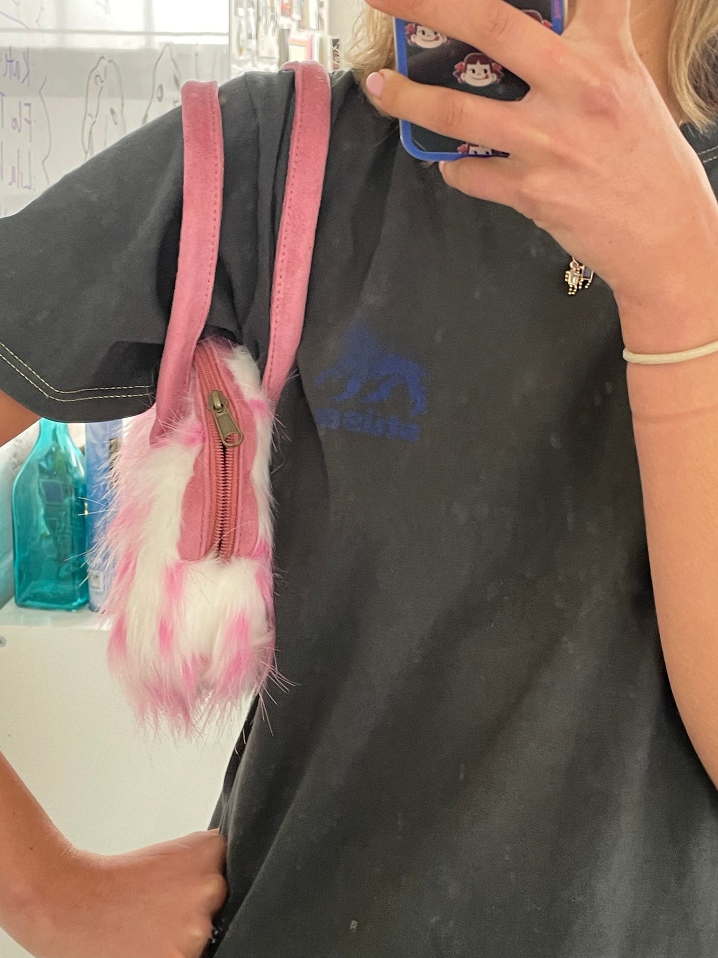 Pink Small Faux Fur Bag