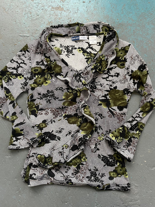 Floral Ruffle Blouse - Small