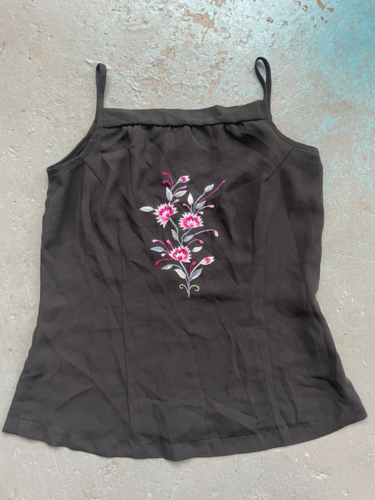 Black Floral Tank