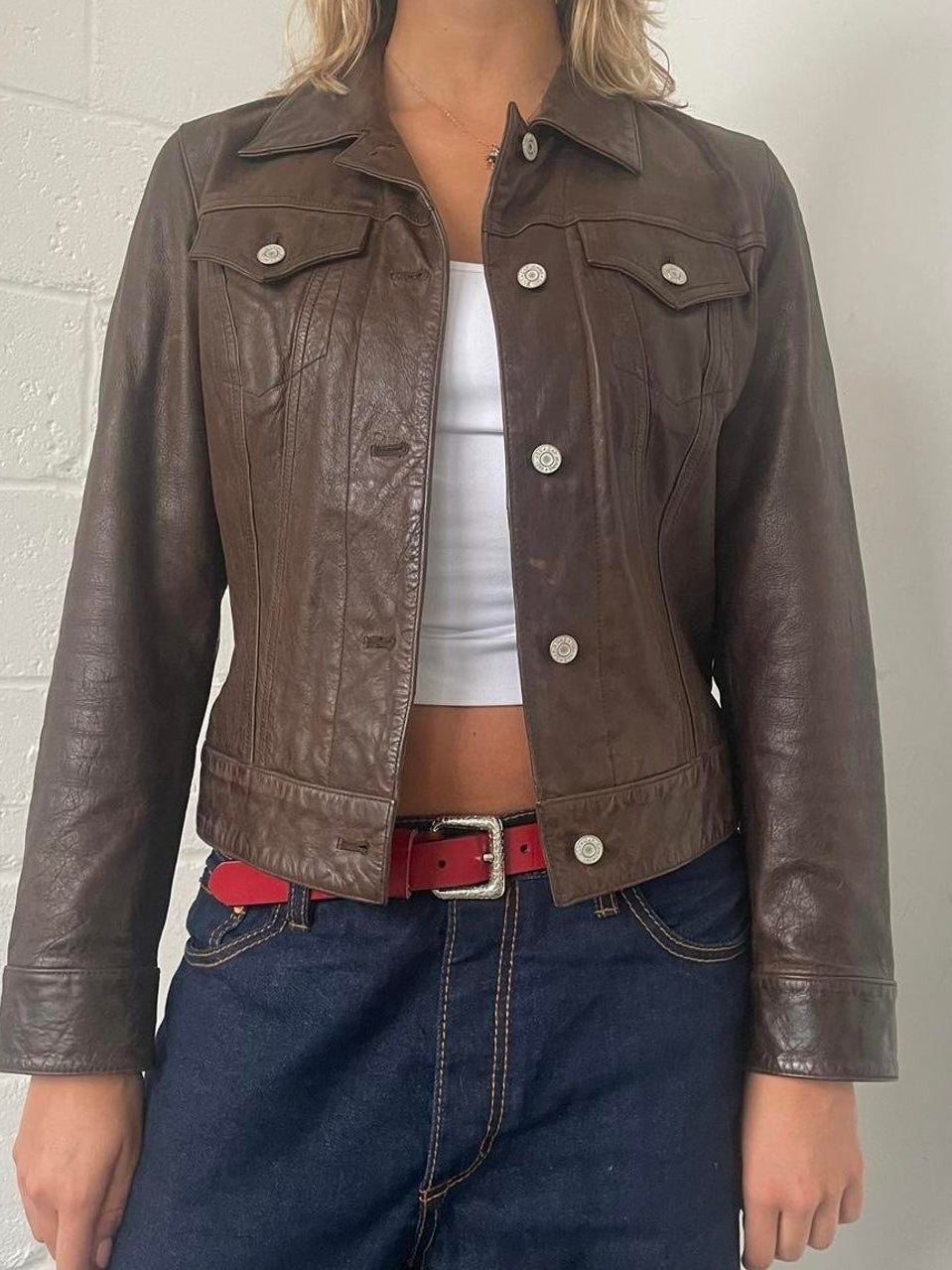 Vintage Brown Gap Leather Jacket