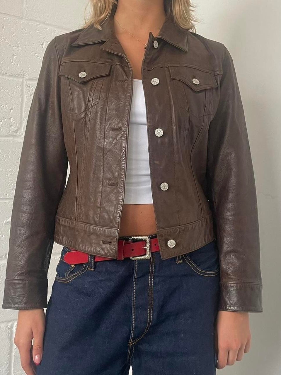 Vintage Brown Gap Leather Jacket