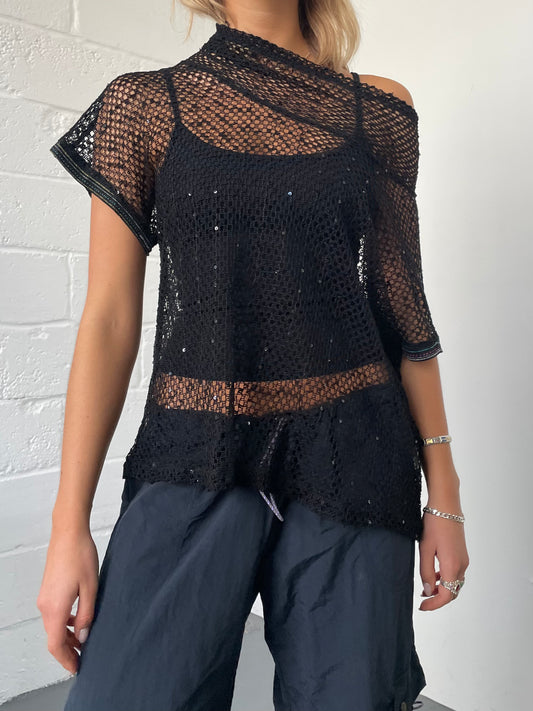 Black Fishnet Top