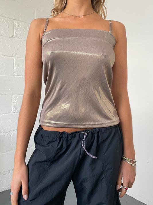 Metallic Gold Slinky Cami