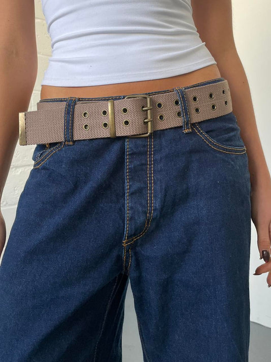 Beige Grommet Belt