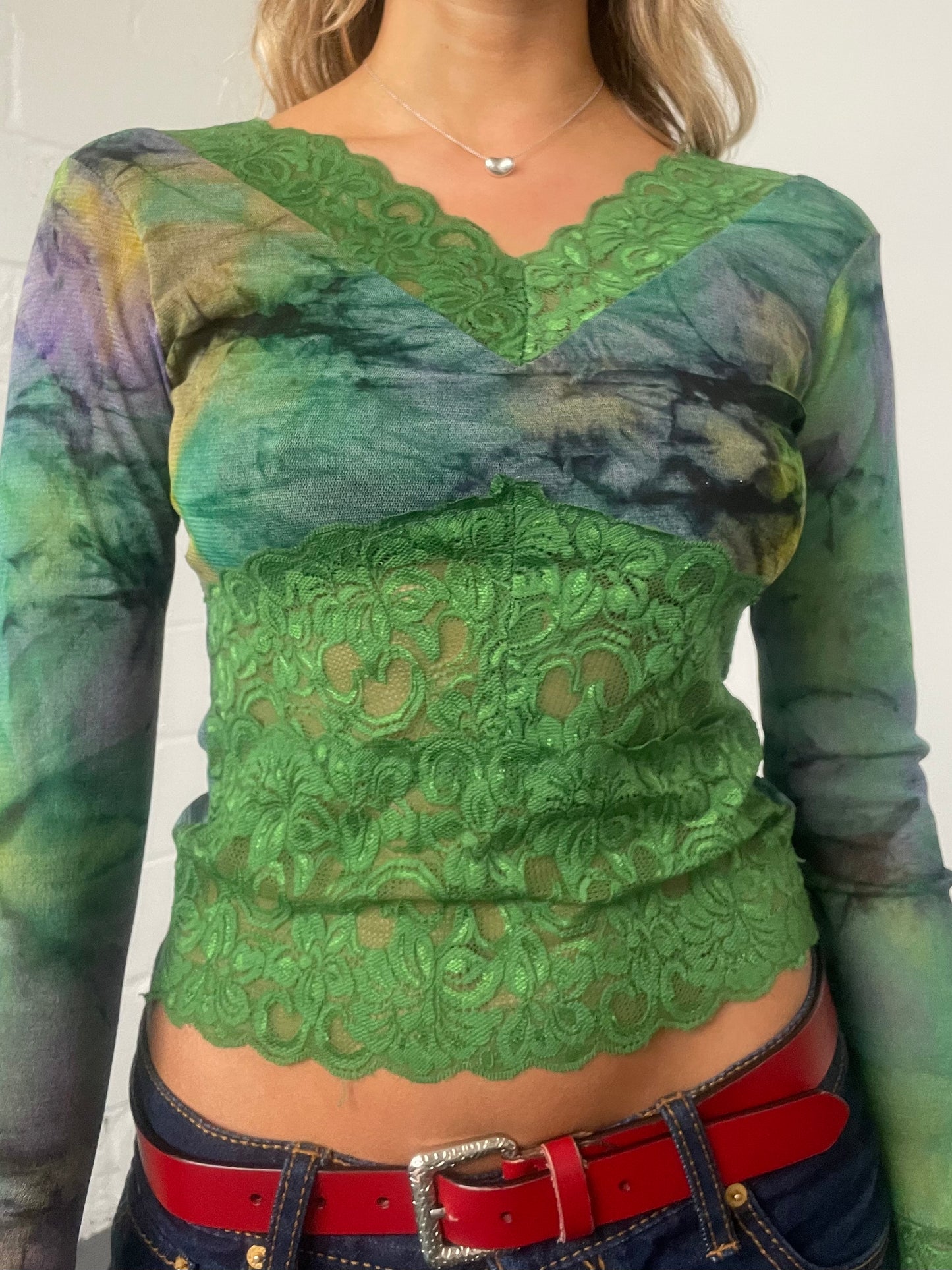 Green Lace Blouse