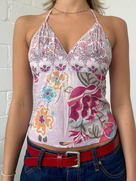 Pink Floral Cotton Cami