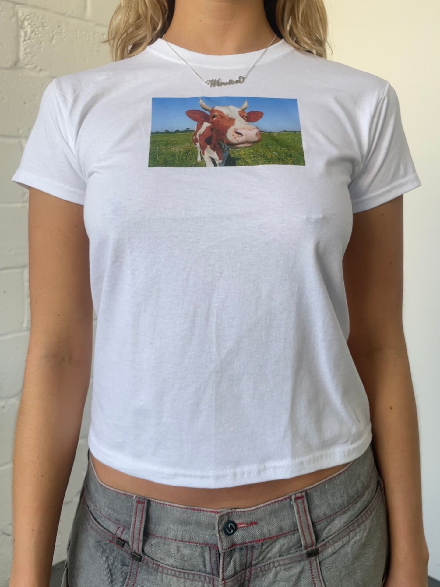 Cow Print Baby Tee