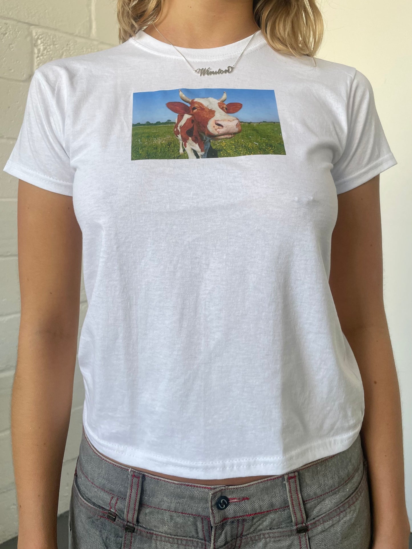 Cow Print Baby Tee