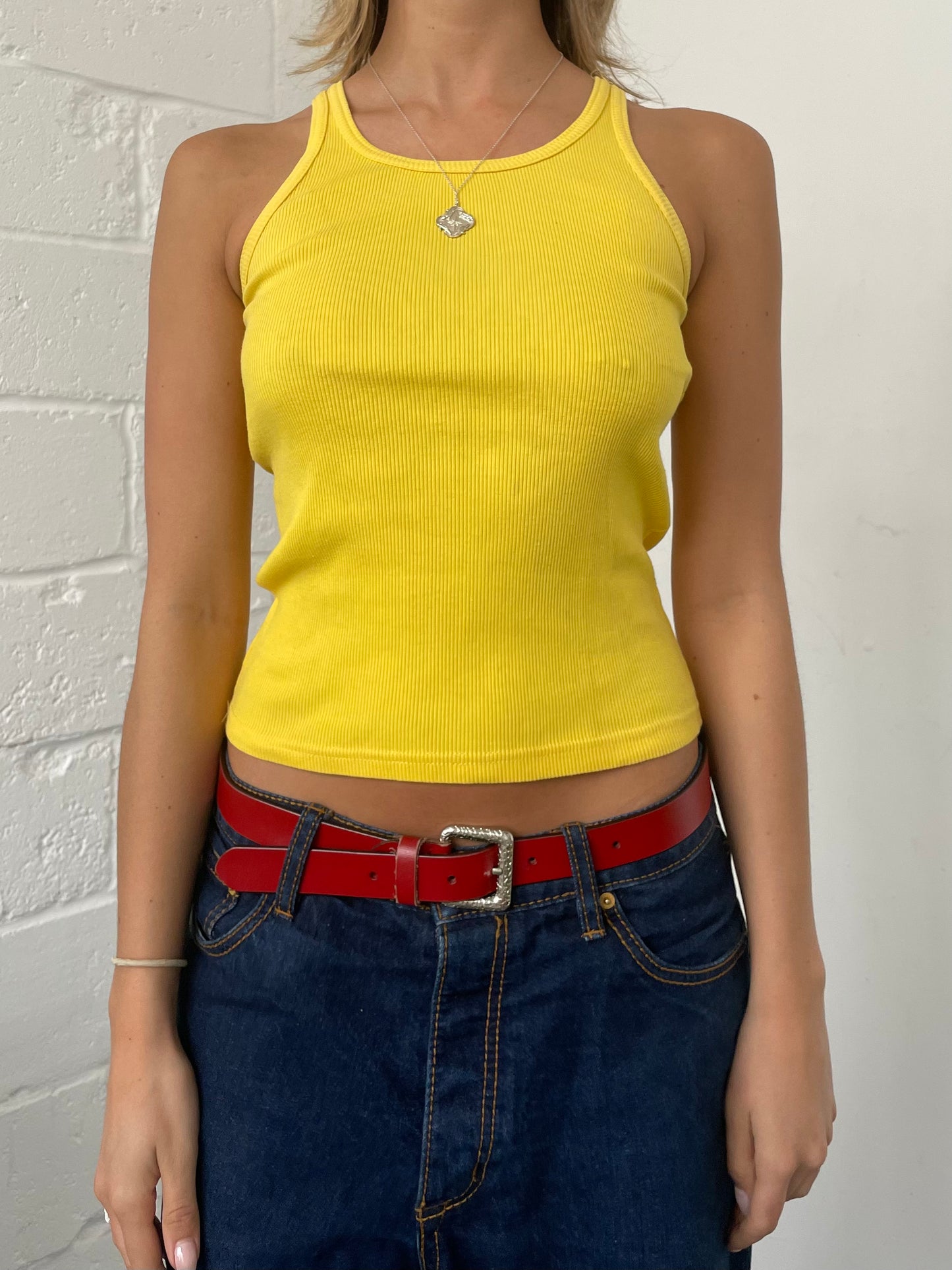 Yellow Ribbed Vest