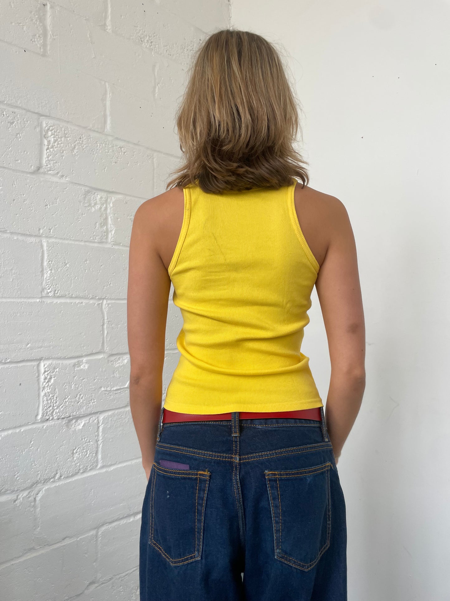 Yellow Ribbed Vest