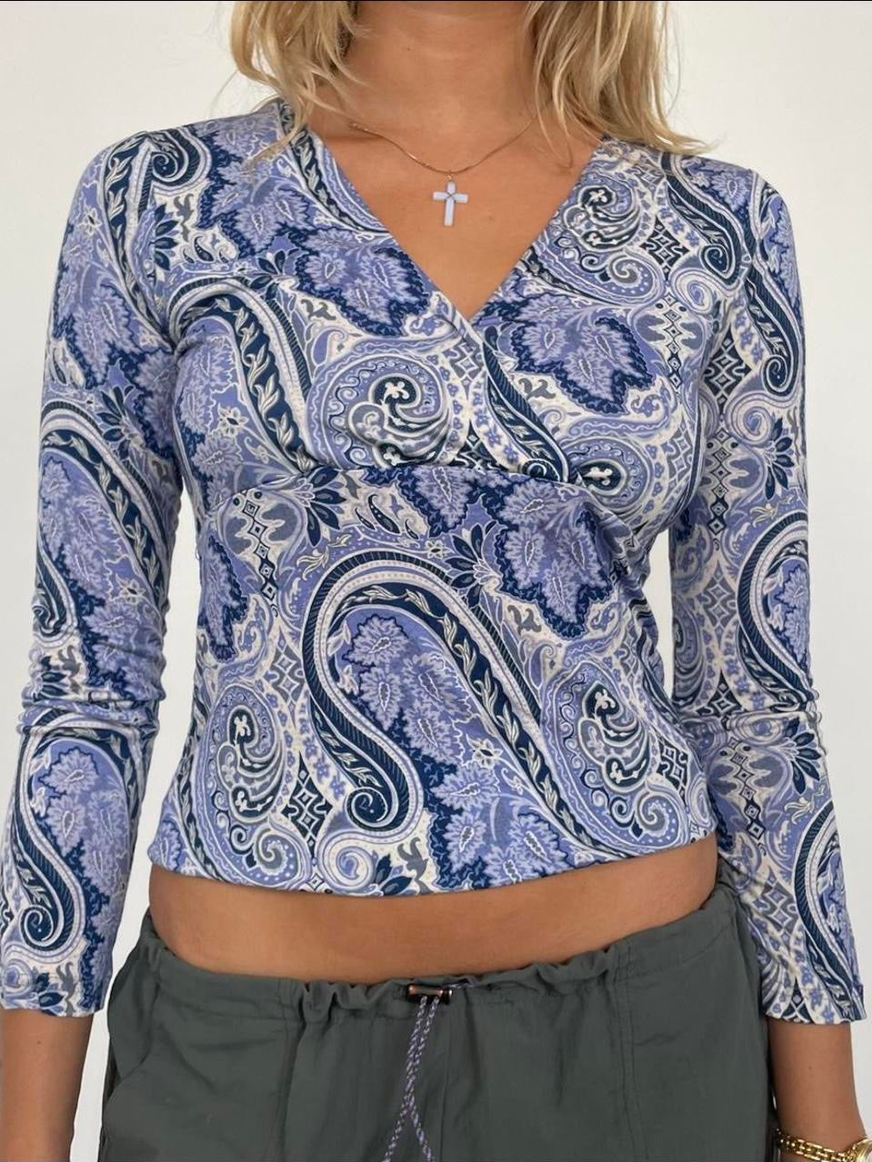 Blue Paisley Blouse