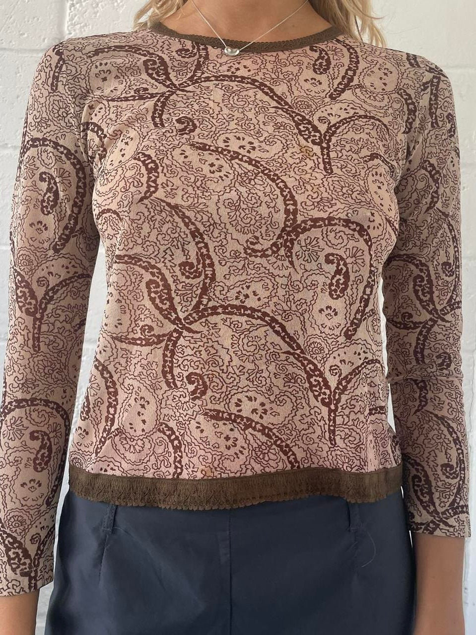 Mesh Paisley Long Sleeve