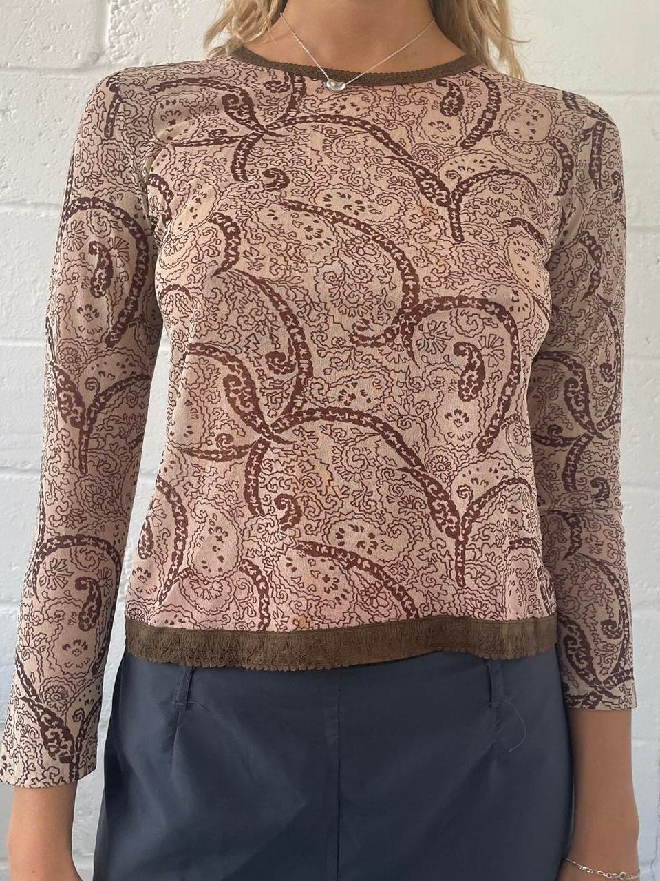 Mesh Paisley Long Sleeve