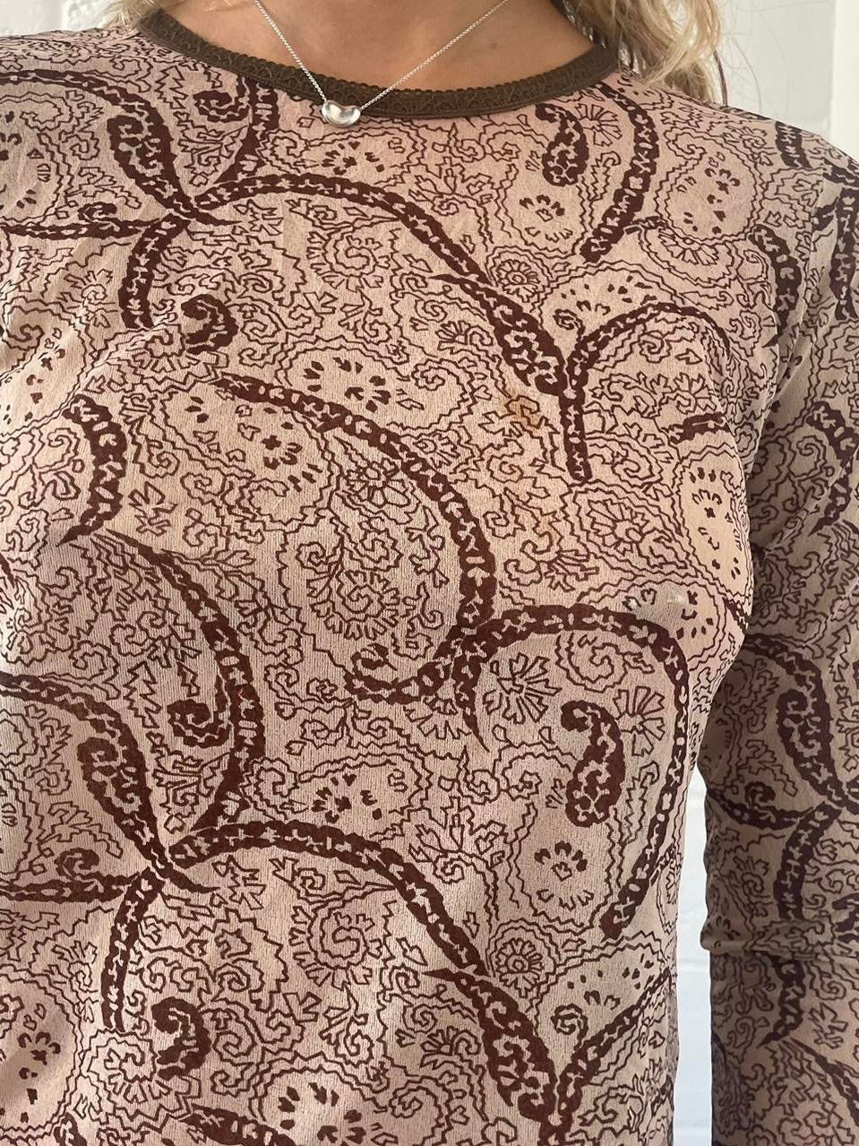 Mesh Paisley Long Sleeve