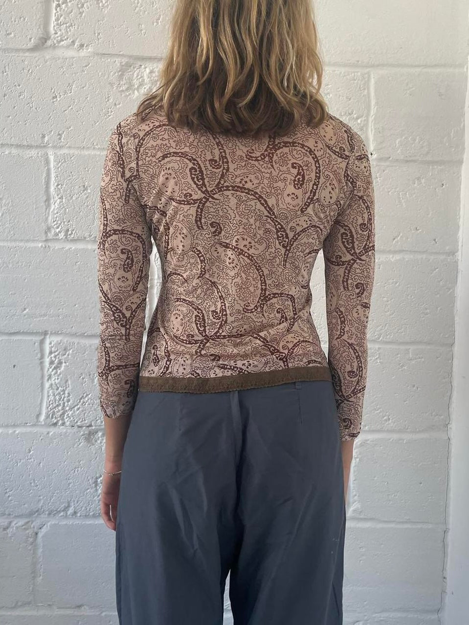 Mesh Paisley Long Sleeve