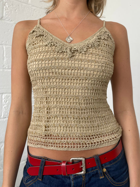 Gold Crochet Cami