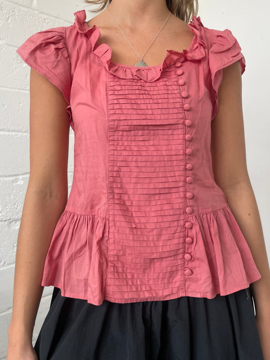 Pink Frilly Blouse