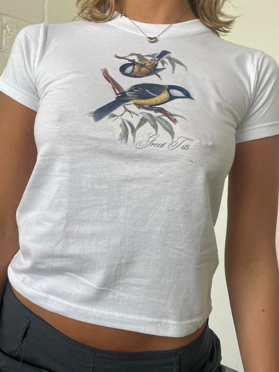 Great Tits Print Baby Tee