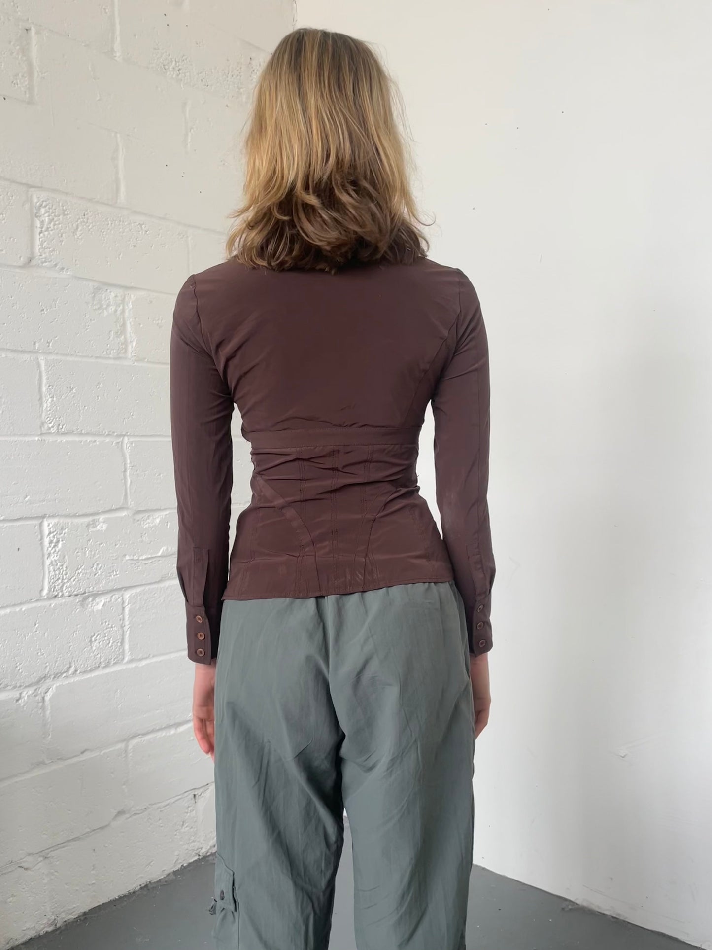 Brown Stretchy Shirt