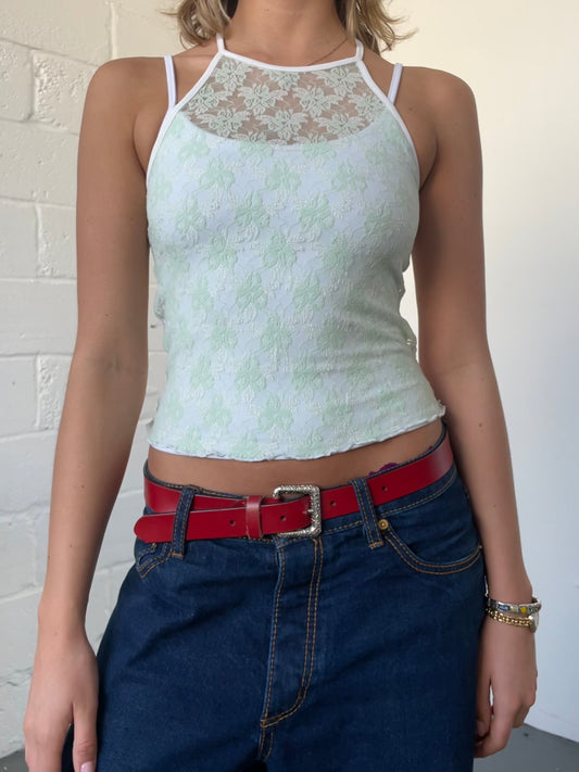 Green Lace Top