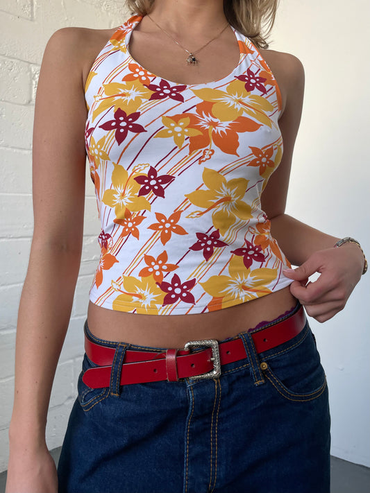 Hibiscus Flower Halter Top