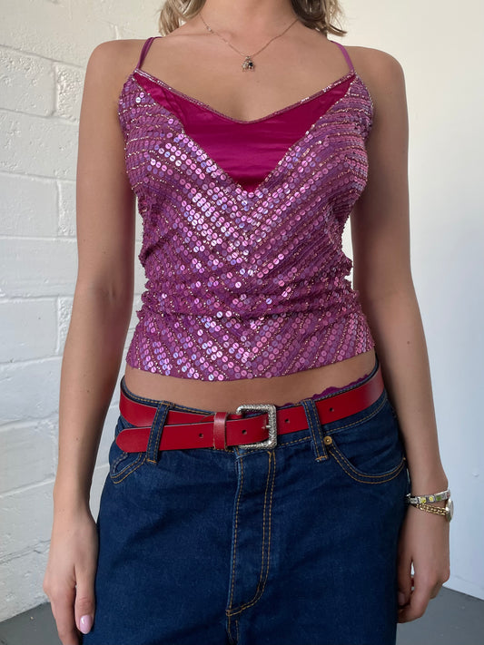 Pink Sequin Cami