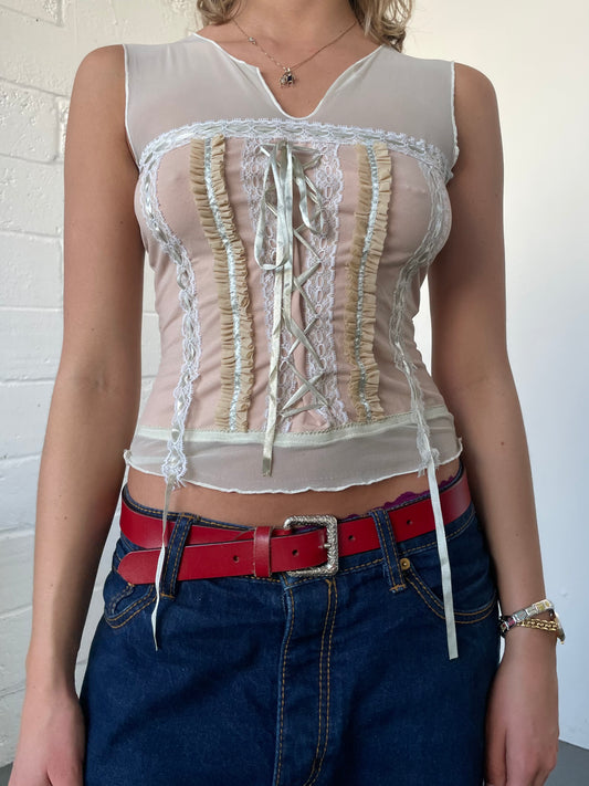 Mesh Corset Style Top