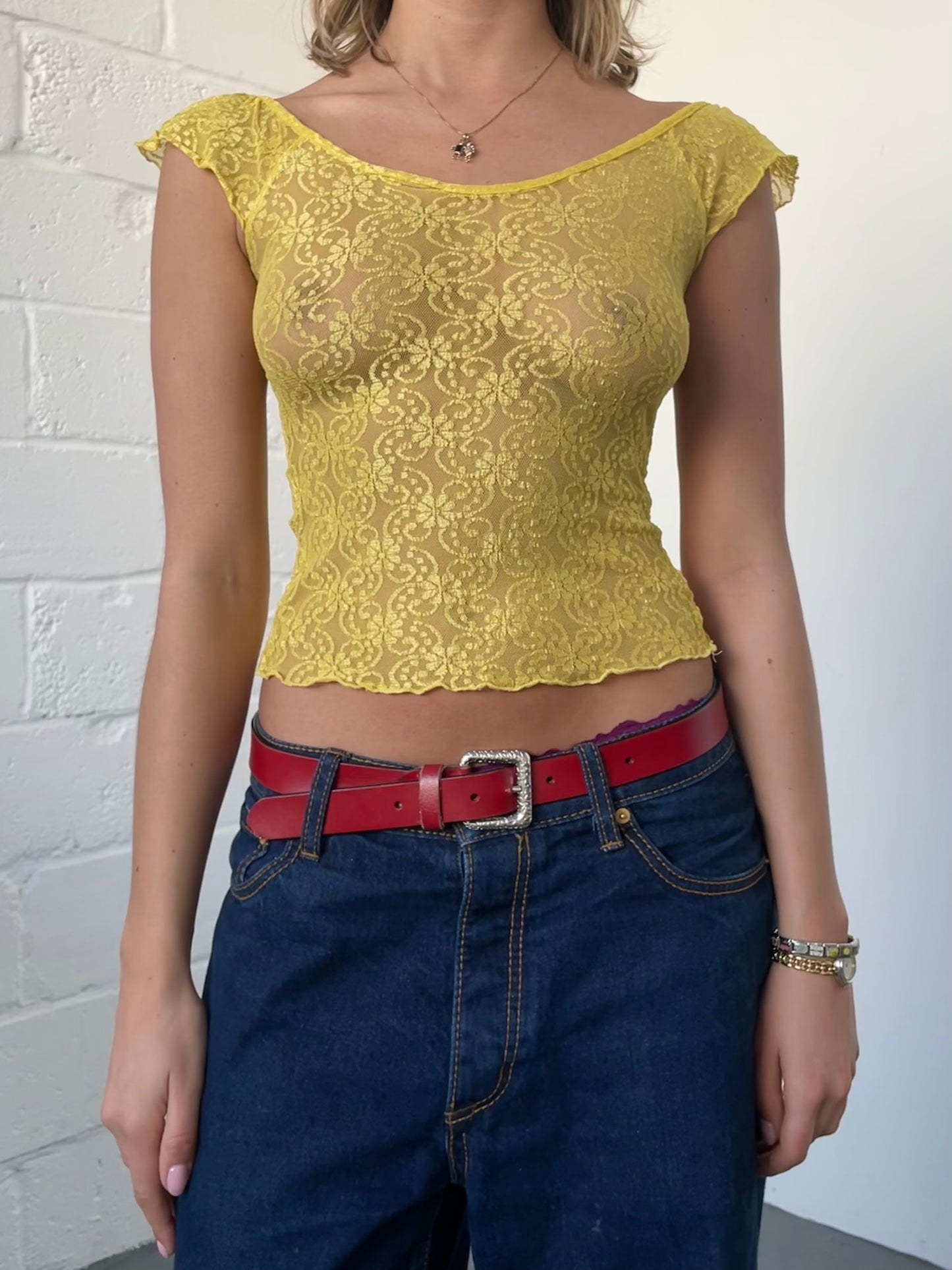 Yellow Lace Tee