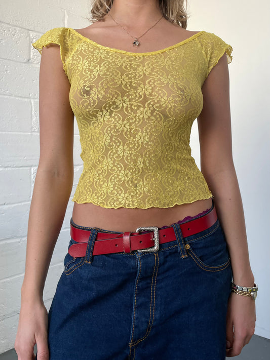 Yellow Lace Tee