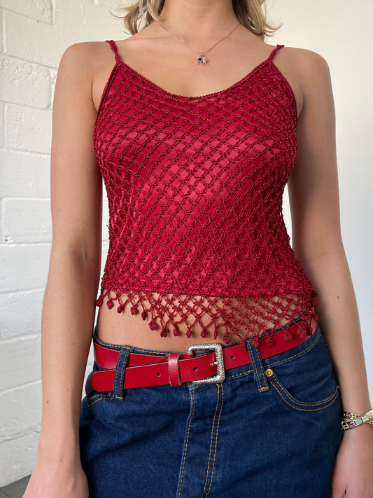 Red Crochet Tank