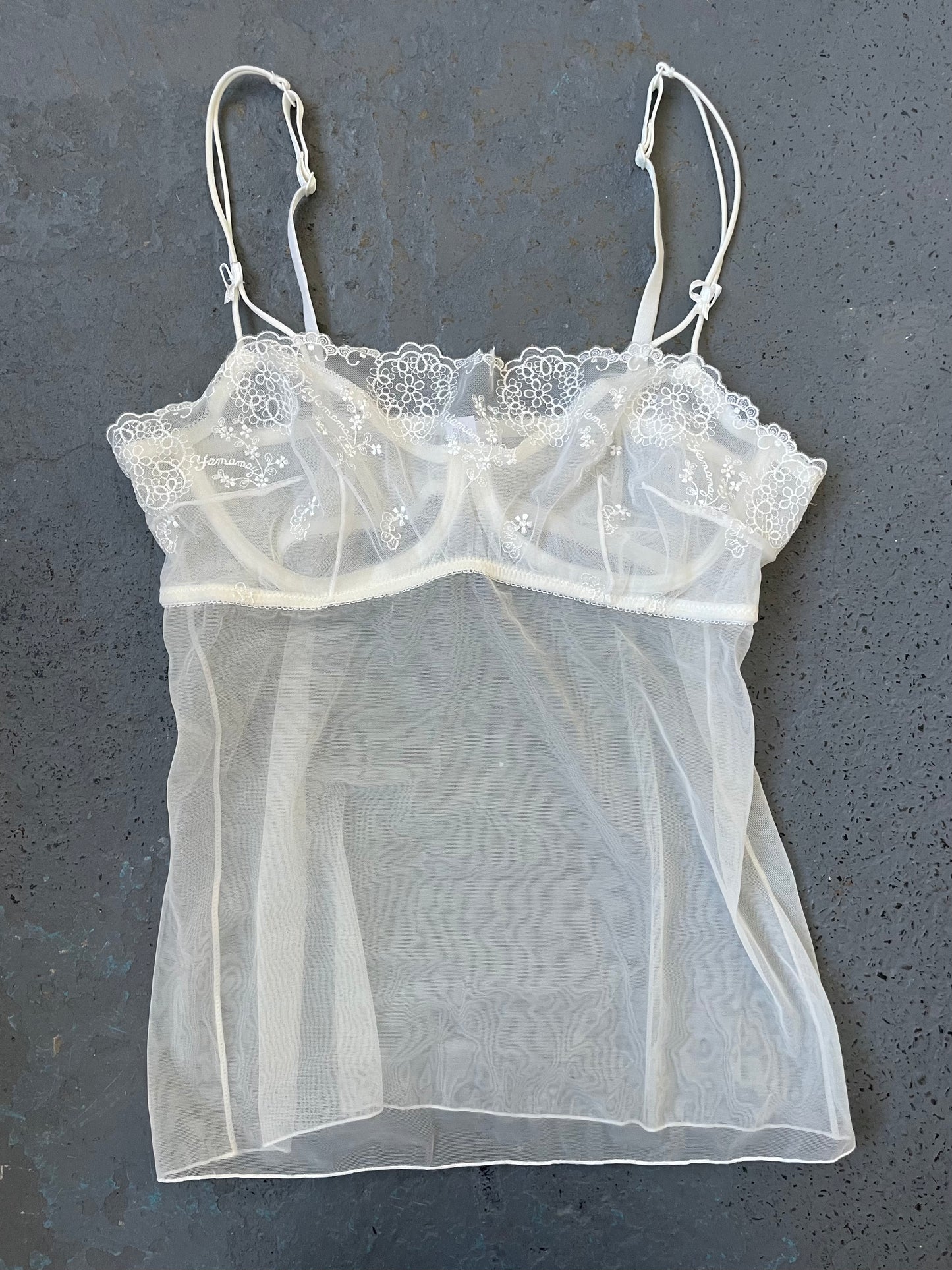 White Mesh Lingerie Top