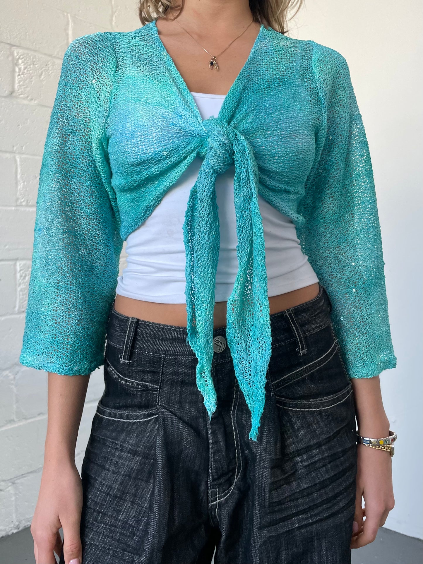 Teal Knitted Cargian