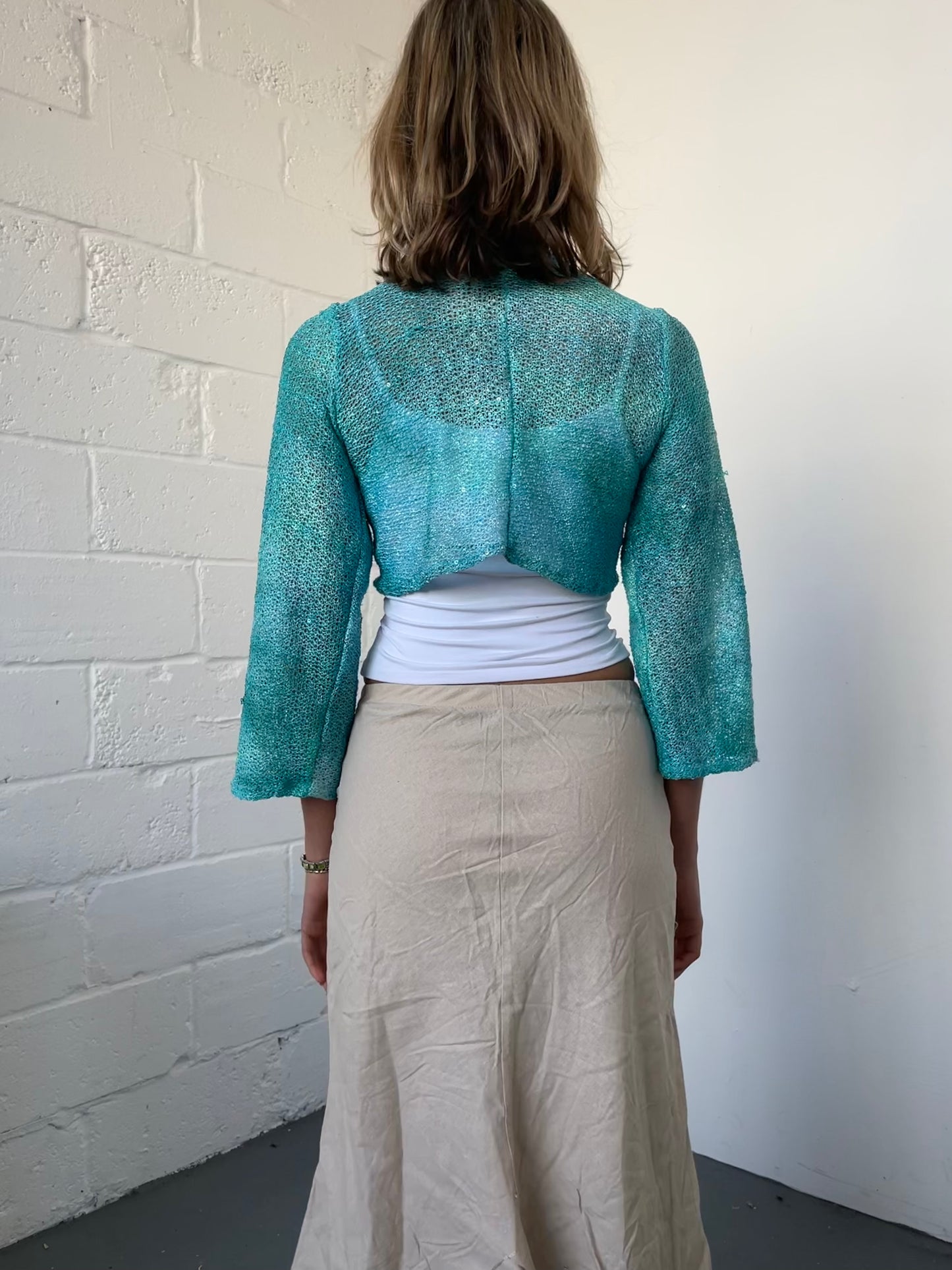 Teal Knitted Cargian