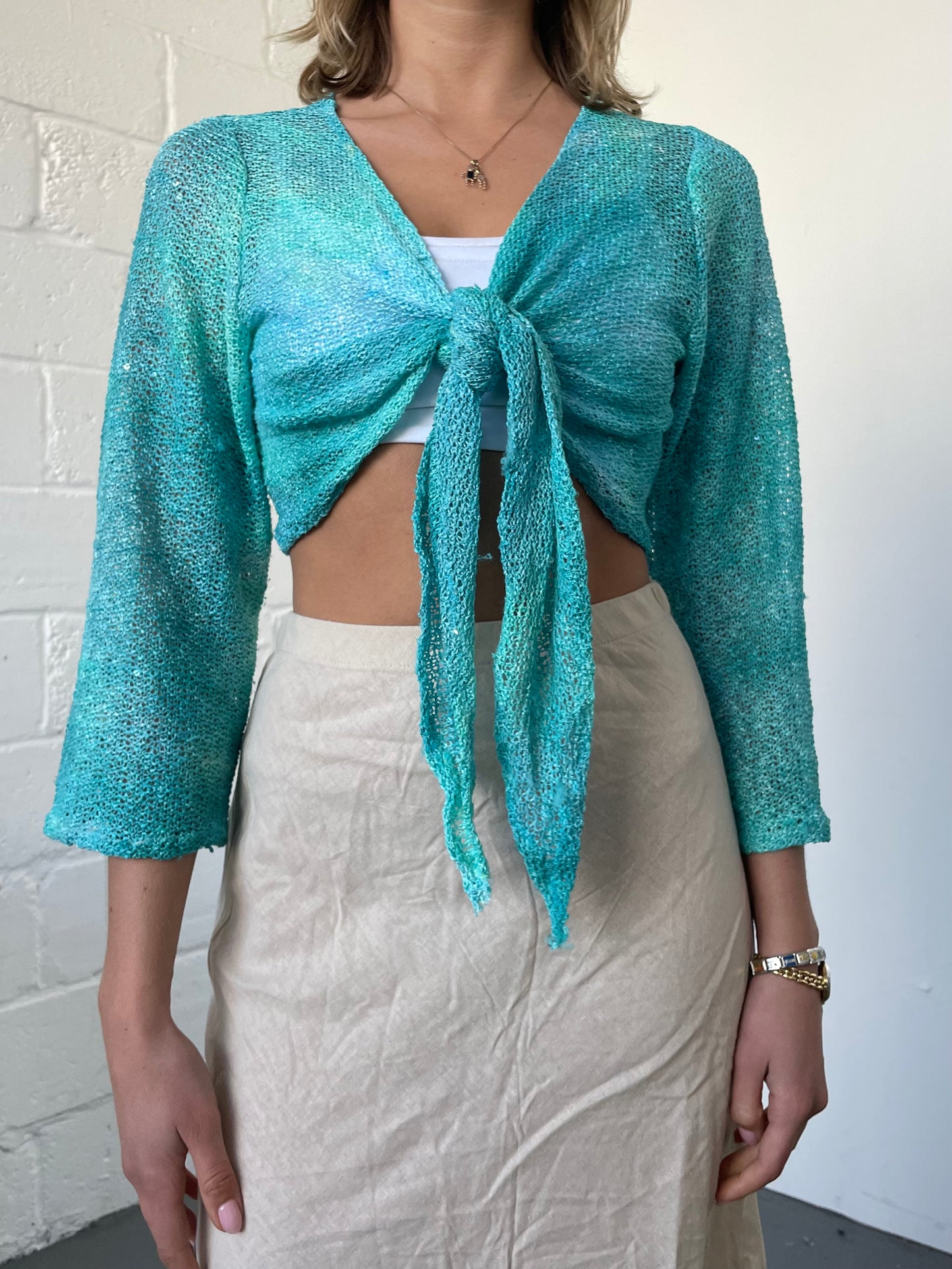 Teal Knitted Cargian