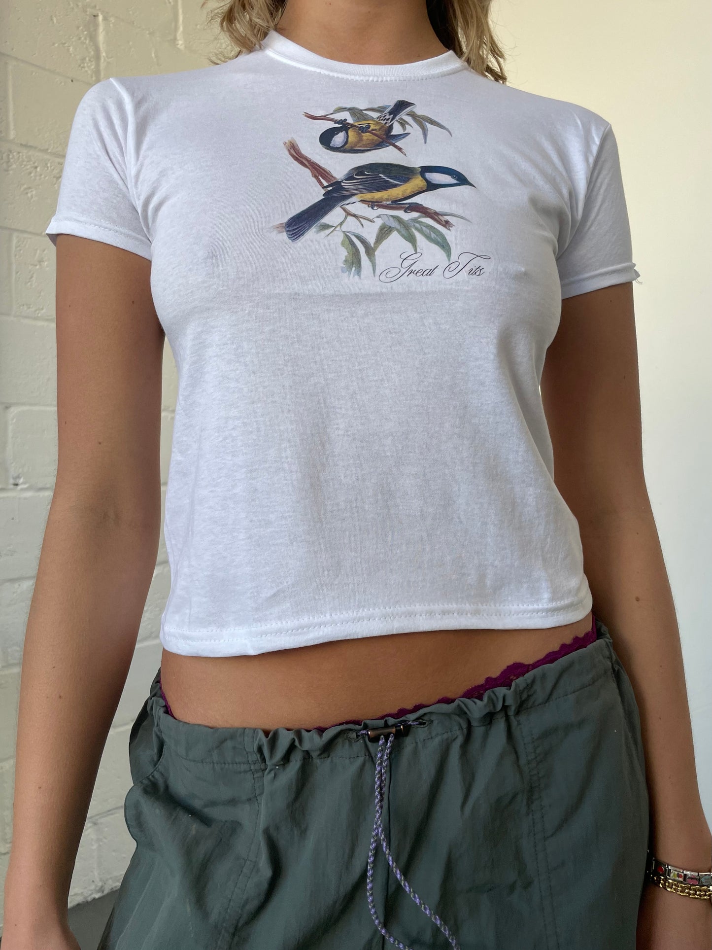 Great Tits Print Baby Tee