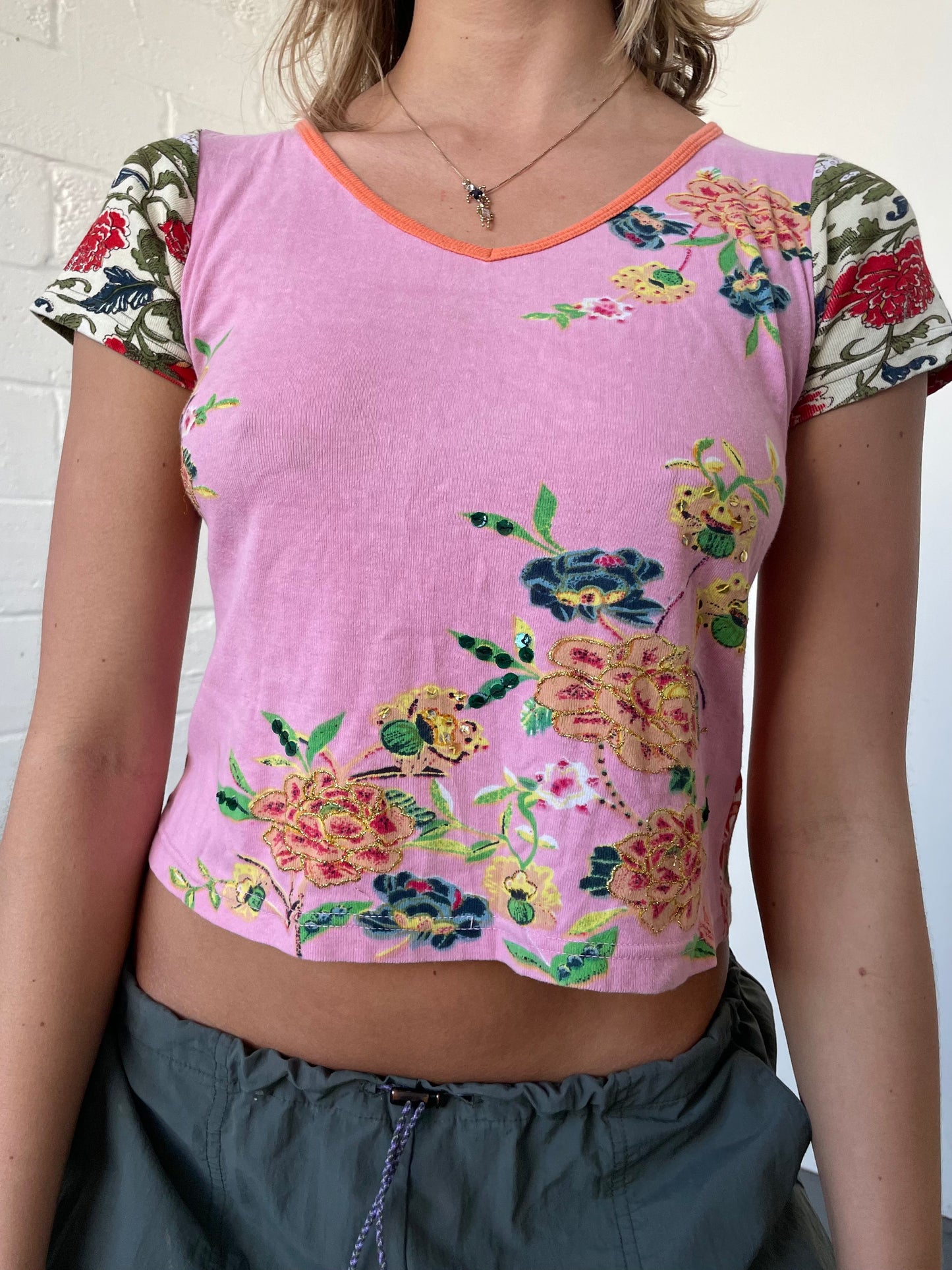 Pink Patchwork Baby Tee